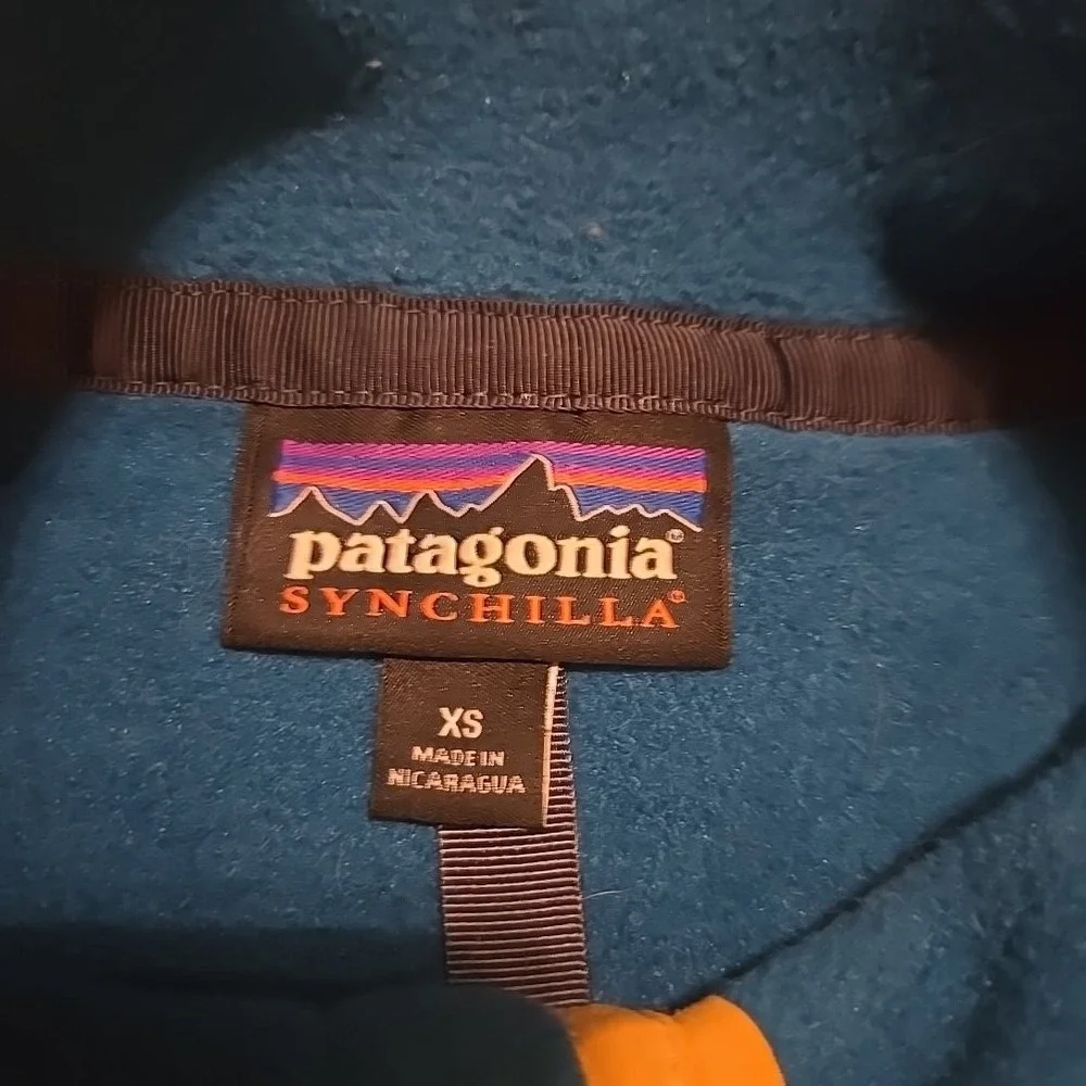 Patagonia Fleece Snap-T Pullover‎ Underwater Blue Men's XS Synchilla USA Jacket